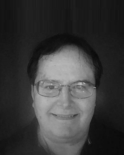 black and white portrait image of Chemist and Materials Specialist, Steve Colbern